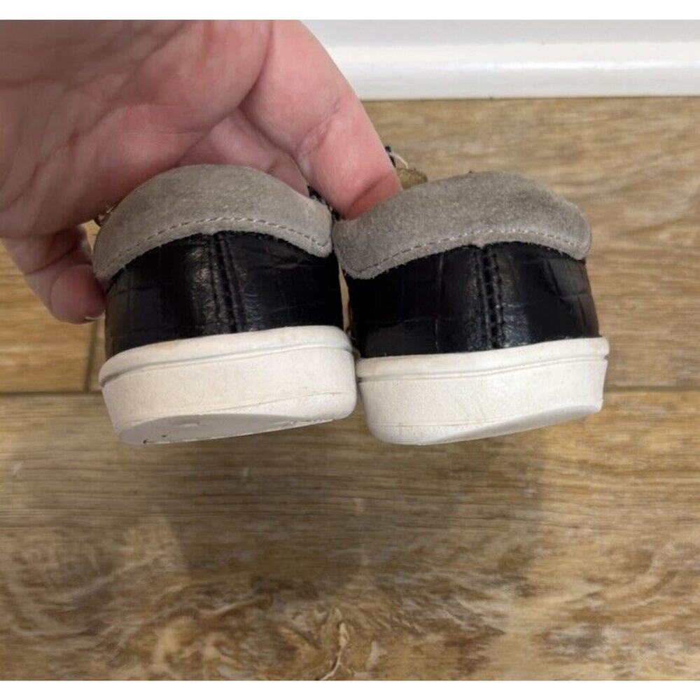 Old Soles Toddler Boys Leather Black White Zipper Stretch Lace Sneaker Sz 8 US - Picture 5 of 10